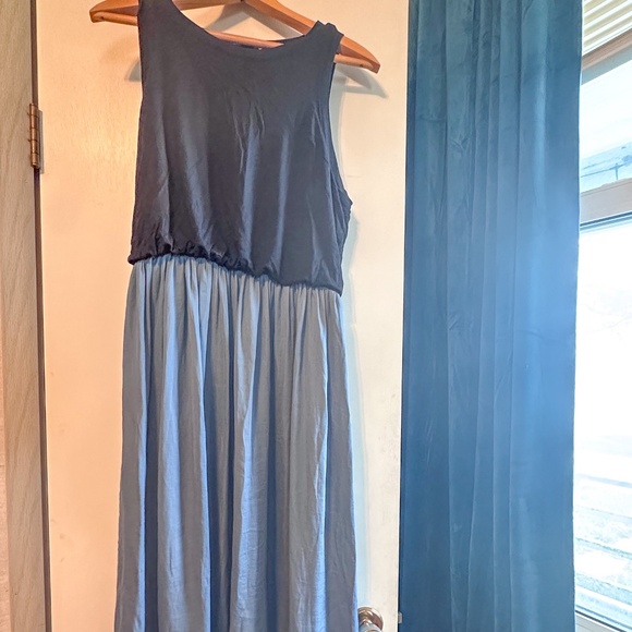 Loft High-Low with High Neckline Pleated Dress - Picture 1 of 4